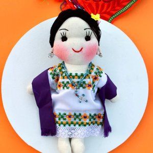 Traditional Artisan Mexican Doll, Handmade Mexican